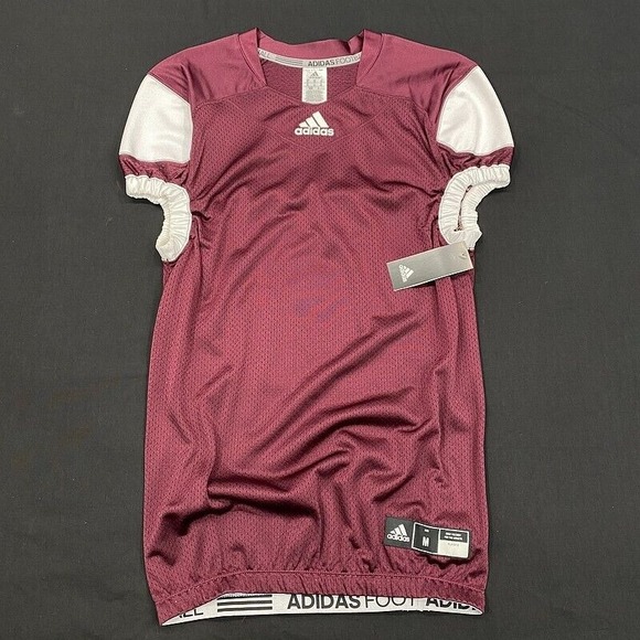 NWT Press Coverage Adidas Football Jersey M Maroon Practice Tackle Flag‎ Mens - Picture 1 of 9